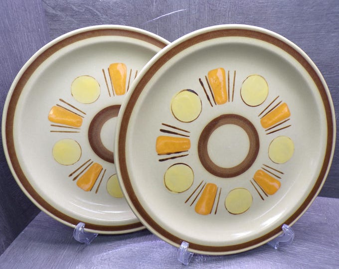 2604 Colorstone Interplay Hand-painted Stoneware Dinner Plates Set of 2