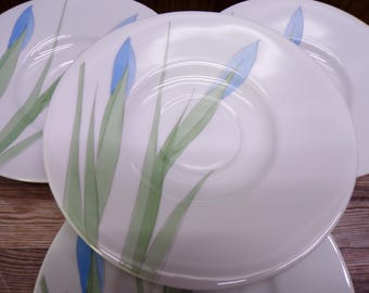 2511 Dansk Gaarden Blue Iris 6" Saucer Bowls Set of 4 - Great Condition
