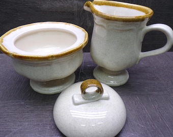 2605 Mikasa Garden Club Oven to Table 3 pc Cream & Sugar w/ Lid Set