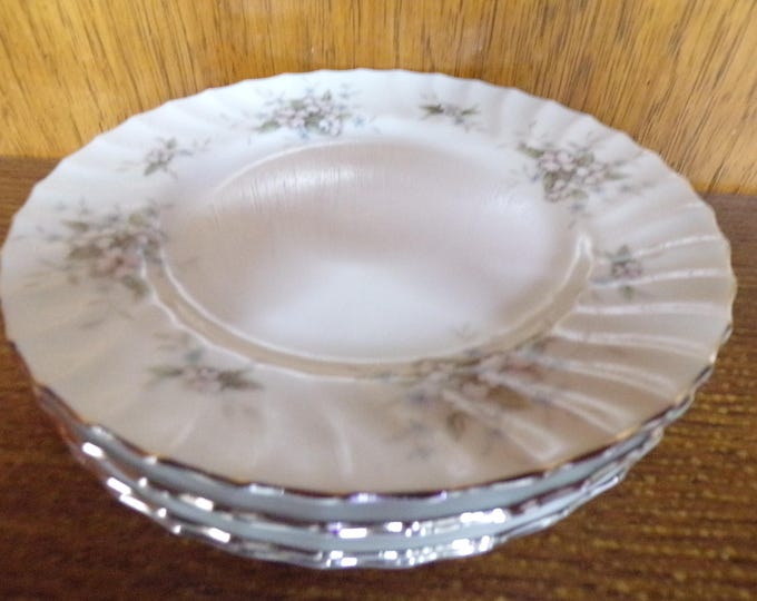 2505 Mikasa Fine China Lady Margaret #9309 Vintage 6.5" Bread Plates Set of 5 Platinum Rim - Great Condition