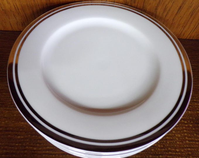 2508 Royal Doulton Pure Platinum Fine Porcelain 2005 Vintage 7.75" Salad / Snack Plates Set of 7 Made in England - Great Condition