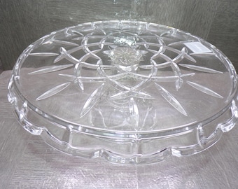 2608 Gorham Lead Crystal Lady Anne 11" Vintage Footed 4.5" Tall Cake Plate Platter