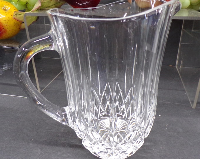2303 Pineapple Cut Pitcher Vintage 24% Lead Crystal 7.5" - Good Condition No Chips or Cracks