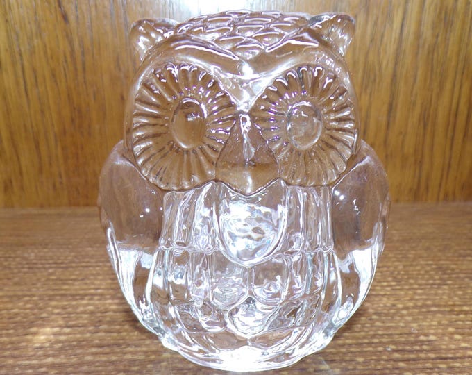 2507 Partylite Hoot Owl 4" Clear Glass Votive Tealight Candle Holder - Pre-owned Great Condition