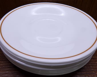 2503 Corelle Indian Summer Vintage Saucers 6.25" (Orange Brown) Stripe Set of 8 - Great Condition