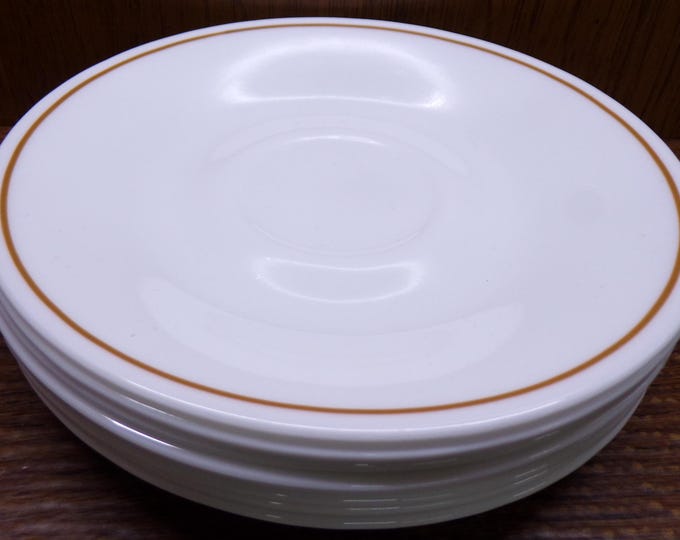 2503 Corelle Indian Summer Vintage Saucers 6.25" (Orange Brown) Stripe Set of 8 - Great Condition