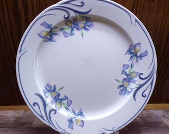 2508 Contours Arita Flourish 12" Round Vintage Serving Platter Purple Iris Excellent Condition