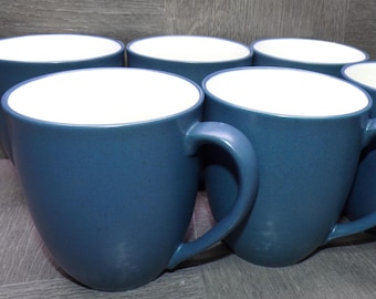 2606 Noritake Stoneware Colorwave #8484Y Blue 4" 12 oz Mugs Set of 6