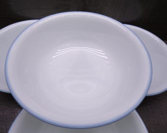 2606 Corelle Vitrelle Light Blue Rim 6.25" Bowls Set of 4