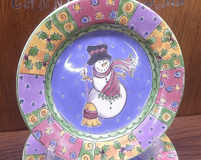 2501 Sango Sweet Shoppe Christmas 8" Snack/ Salad/ Dessert Plates Set of 4 Sue Zipkin Discontinued - Great Condition