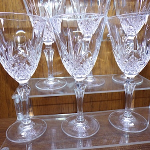 2506 Cristal D’Arques Masquerade 24% Lead Crystal 7.5&quot; Stemmed Water/Wine Glass Goblets Set of 6 - Great Condition