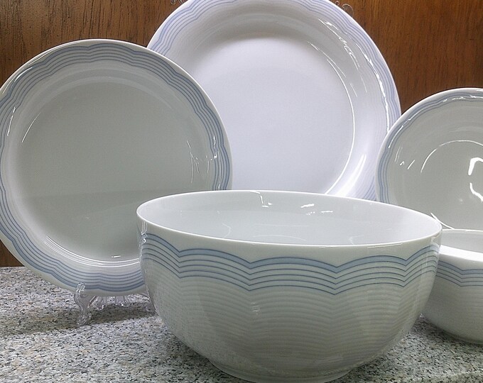 2410 Arzberg Turrend Swingline Cloud Blue White Wave Dinnerware Made in Germany - Great Condition Choose from List: