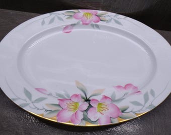 2605 Noritake Azalea Pattern w/ Gold Accents 1918 Vintage 13.5" x 10.25" Oval Platter