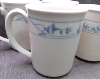 2609 Corelle First of Spring Cream Vintage 10 oz Coffee Mugs Set of 4