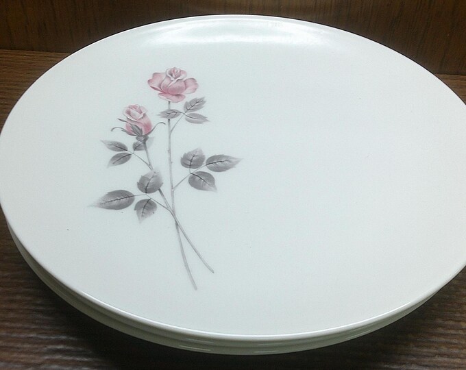 2502 Royal Doulton TC1011 Pillar Rose 8.25" Salad / Snack / Lunch Plate Set of 4 - Made in England - Great Condition