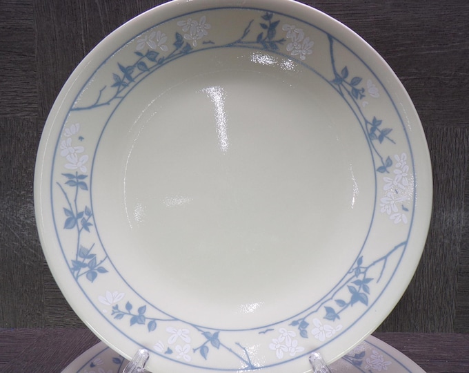 2602 Corelle First of Spring Cream 6.75" Bread Plates Set of 5 with Blue and White Floral - Great Condition