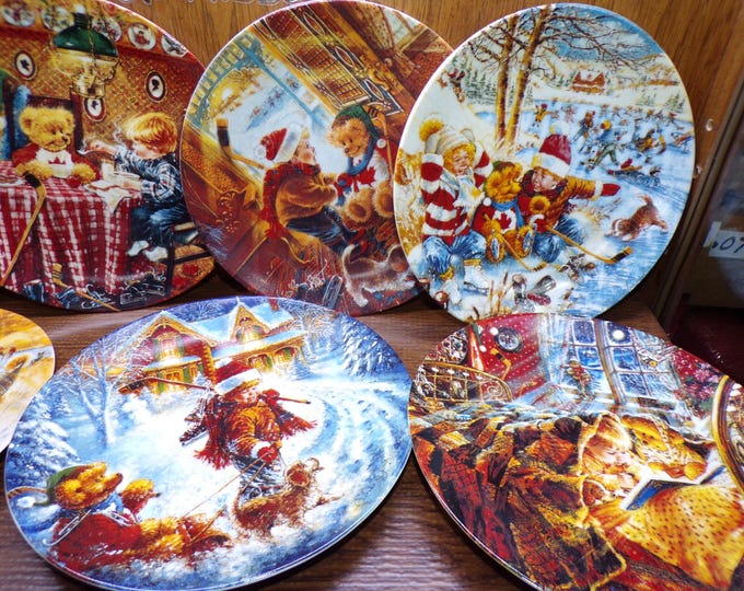 2507 "The Joys of Childhood" Complete 1993 Vintage 8 Plate Set by Stewart Sherwood - Signed by Stewart Sherwood - Great Condition