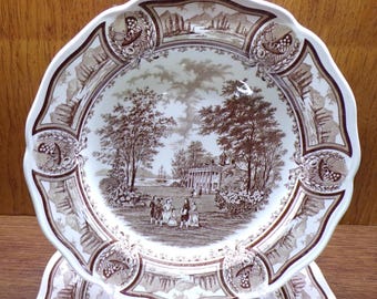 2505 Style House Americana Vintage Ironstone 10.5" Dinner Plates Set of 4 - Everlasting Colour J&G Meakin England - Great Condition