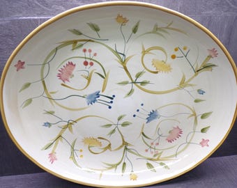 2608 Home American Simplicity Hand-painted 15" x 12.5" Oval Decorative Serving Bowl