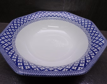 2606 J&G Meakin Blue Willow 9" Octagon Vintage Ironstone Vegetable Serving Bowl
