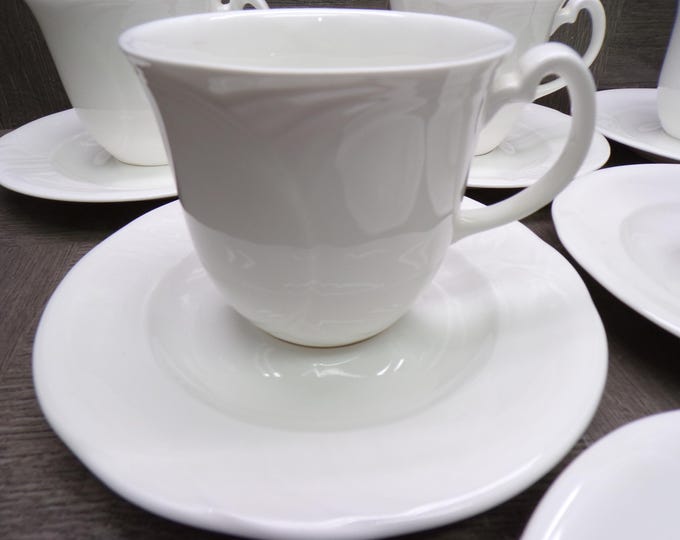 2602 Royal Doulton H5176 Profile 12 pc Set 5 Cups & 6 Saucers 1990 Vintage Fine English Bone China Made in England - Great Condition