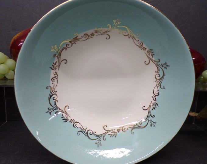 2311 Lifetime China Semi-Vitreous Gold Crown  8.75" Vintage Vegetable Bowl - Light Blue w/ 22kt. Gold Warranted- Good Condition