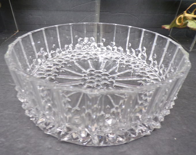 2308 Heavy Vintage 24% Lead Crystal 8" Bowl - Good Condition No Chips or Cracks