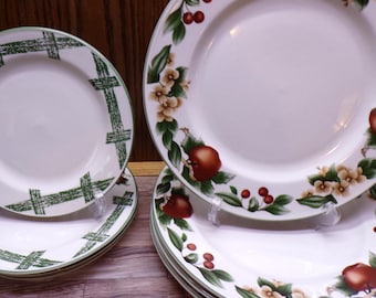 2511 Citation Cades Cove Collection Orchard Apple Stoneware Green Band Rim Microwave, Oven, Dish Safe - Great Condition Choose from List: