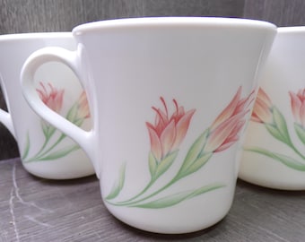 2609 Corelle Corning Vintage 10 oz Spring Breeze Mugs / Cups Set of 4
