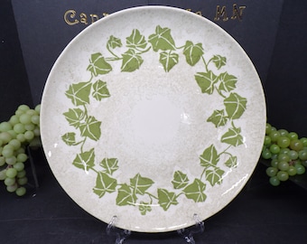2310 Royal Ironstone Trellis 12" Serving Tray Platter- Olive / Avocado Green Ivy Pattern Vintage