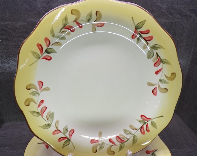 2602 Better Homes and Gardens Tuscan Retreat Discontinued Raised Rim 11.5" Dinner Plates Set of 6 - Great Condition