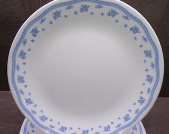 2609 Corelle Morning Blue Vintage 10.25" Dinner Plates Set of 5 Some Scratches & Wear