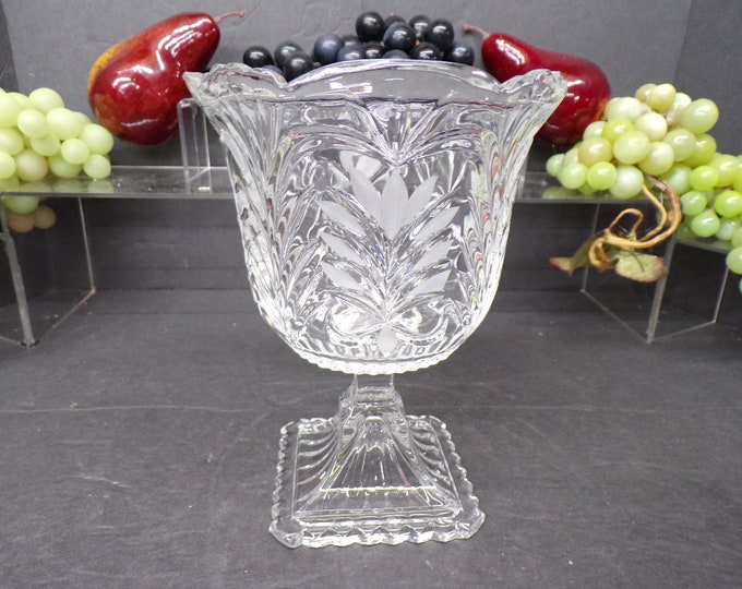 2308 Violetta 24% Lead Crystal 6.75" Tall x 5" Wide Vintage Candy Compote Dish Made in Poland - Good Condition No Chips or Cracks