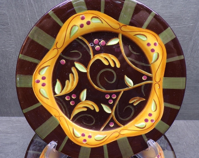 2602 Demdaco Chocolate Berries 2002 Vintage 8.25" Salad / Snack Plates Set of 4 by Deb Hrabic - Great Condition