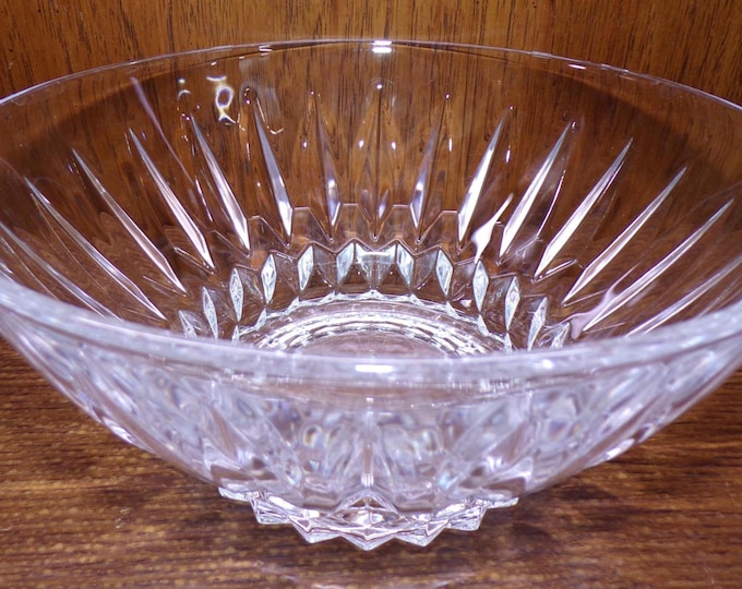 2507 Clear Crystal 9" Vintage Bowl 4" Deep - Pre-owned Good Condition