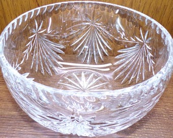 2504 Fifth Avenue Atrium Vintage Hand-Cut Full Lead Crystal 9" Bowl