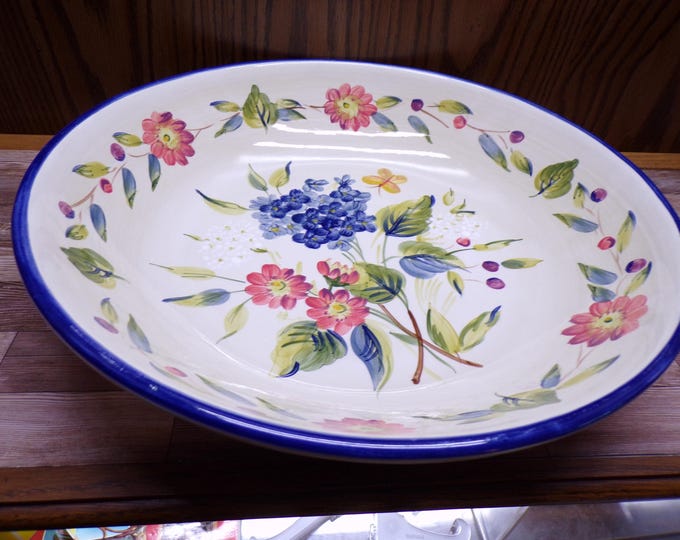 2509 Certified International Flora Vintage Dinnerware 13" Centerpiece Decorative Bowl by Pamela Gladding - Great Condition