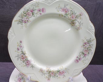 2605 Homer Laughlin G48N8 Virginia Rose Bouquet 1940's Vintage 10.5" Dinner Plates Set of 6