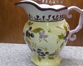 2407 Tracy Porter Pottery Beautiful Hand-Painted 10" Tall x 7" Wide Water Pitcher - Great Condition