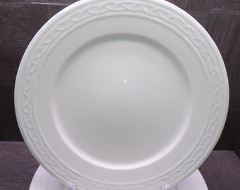 2608 Block Gala White Braided Pattern Rim 11" Dinner Plates Set of 6