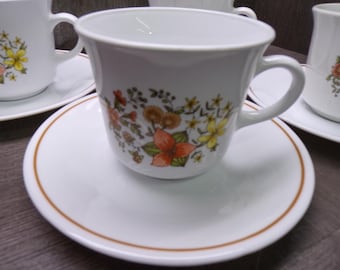 2609 Corelle Indian Summer Vintage 8 pc Set (4) Cups & (4) Saucers