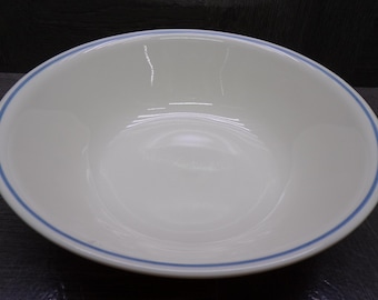 2606 Corelle Light Blue Stripe on Sandstone 8.5" Vegetable Serving Bowl