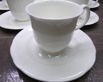 2602 Royal Doulton H5176 Profile 12 pc Set 6 Cups & 6 Saucers 1990 Vintage Fine English Bone China Made in England - Great Condition
