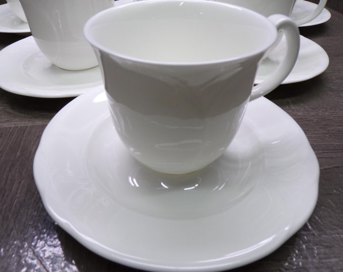 2602 Royal Doulton H5176 Profile 12 pc Set 6 Cups & 6 Saucers 1990 Vintage Fine English Bone China Made in England - Great Condition