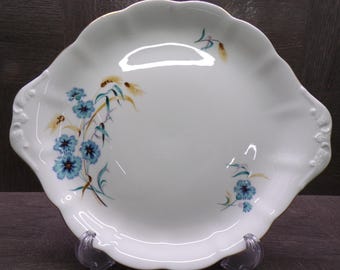2605 Royal Albert Cornflower Fine Bone China Vintage 10" x 9" Oval Cake Plate
