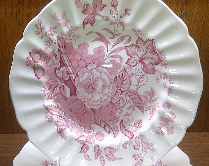 2503 Royal Doulton - The Kirkwood Pink Floral 10.25" Dinner Plates Set of 3 Made in England - Great Condition