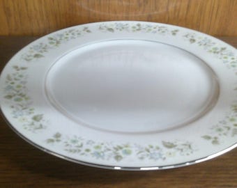 2411 Imperial China #745 Wild Flower by W. Dalton 12" Chop Plate / Platter w/ Platinum Rim Made in Japan - Great Condition