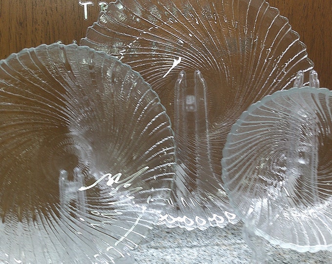 2406 Arcoroc Seabreeze Swirl Vintage Tempered Textured Glass Made in France - Excellent Condition Choose from List: