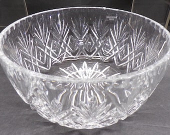 2303 Godinger Shannon Lead Crystal 8" Vintage Pineapple Cut Serving Bowl