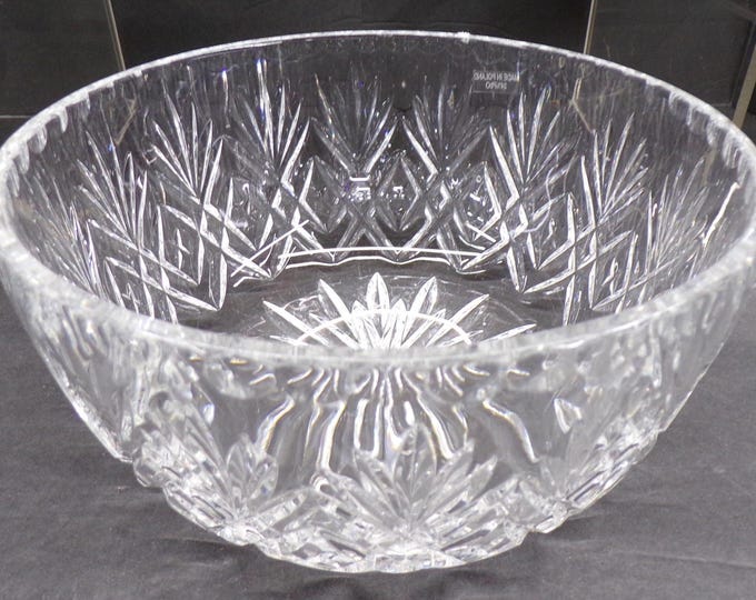 2303 Godinger Shannon Lead Crystal 8" Vintage Pineapple Cut Serving Bowl - Good Condition No Chips or Cracks